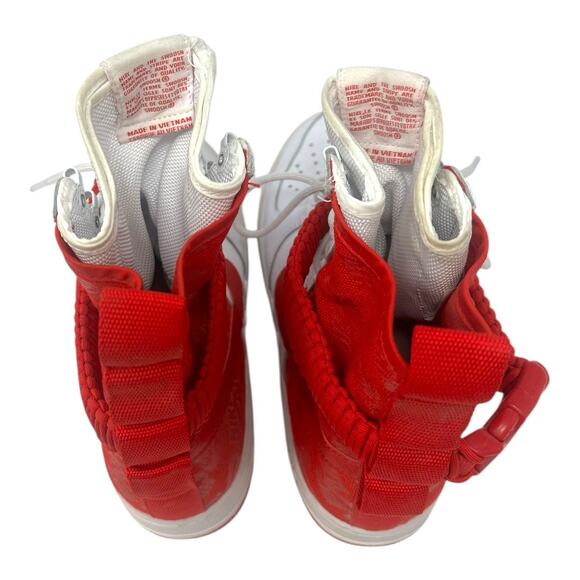 Nike Mens Air Force 1 SF Hi Red Leather High Top Lace Up Athletic Shoes Size 8.5 - Picture 9 of 13